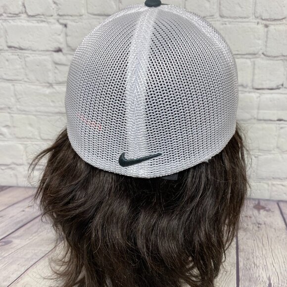 Nike Golf Hat Cap Flex Fit Gray White Mesh Size S/M - XS Energy Drink - Golfer - Picture 3 of 11